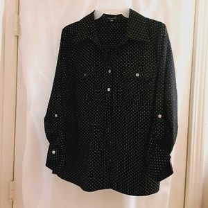 Notations Button Down long sleeves Polka/Dots top